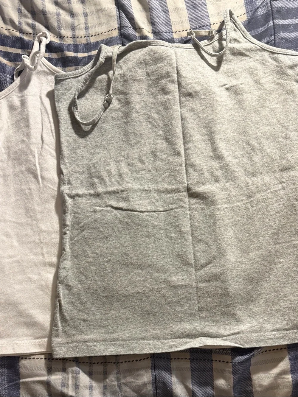 The Children's Place Girls' Light Gray and White Camisole Tank Tops